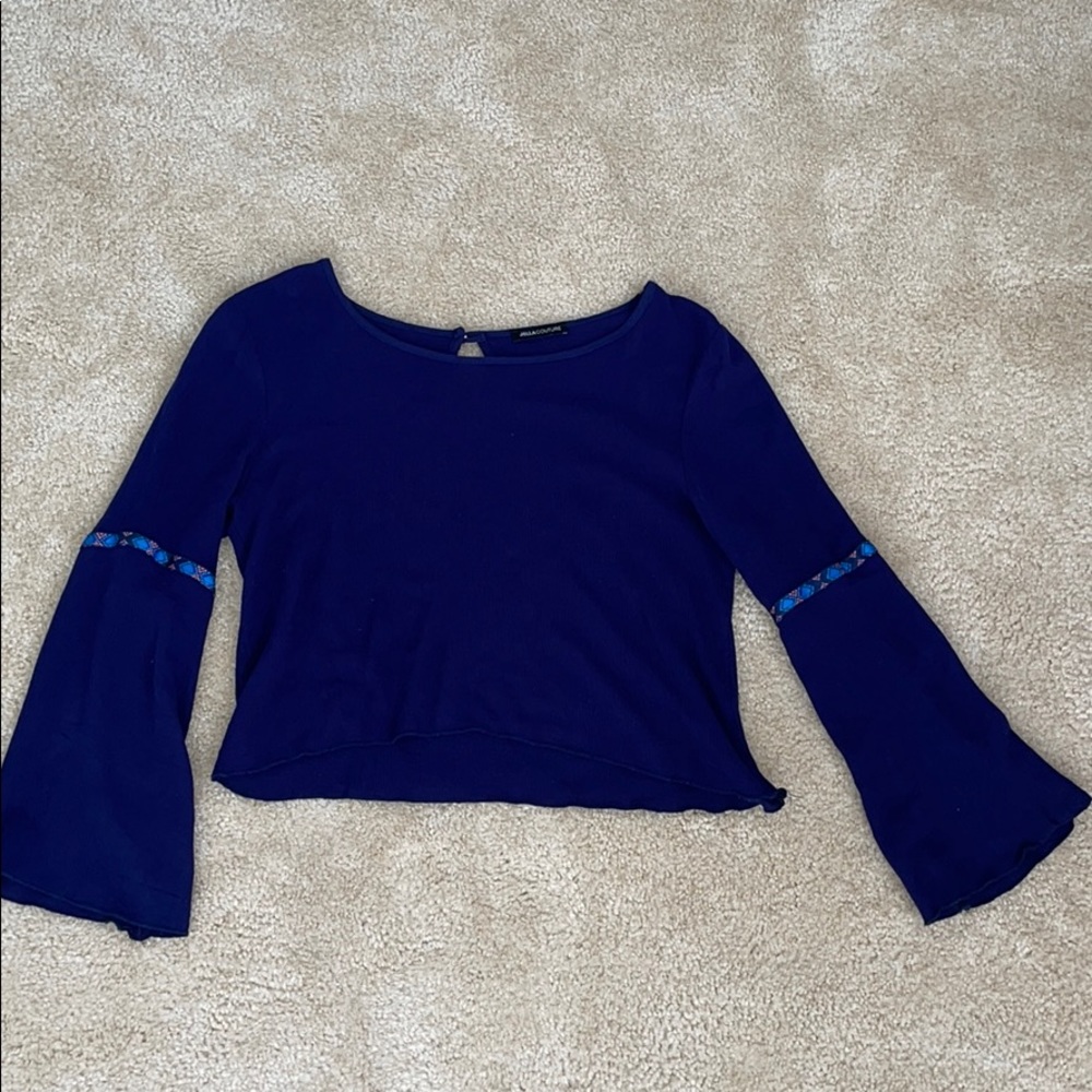 Blue Long Sleeve Top